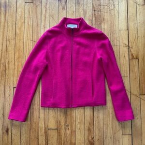 Jones New York Hot Pink Merino Wool Full Zip Jacket Women’s Small